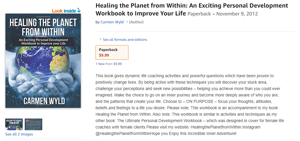 healing the planet from within workbook on amazon